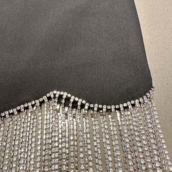 Rhinestone Fringe Point Collar Long Sleeve Coordinating Jacket & Crepe Skirt - Picture 6 of 13